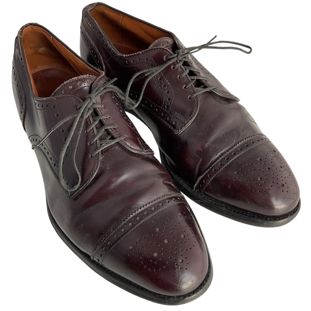 Allen Edmonds Vintage Sanford Burgundy Leather Derby Dress Shoes Men’s 9.5 EEE